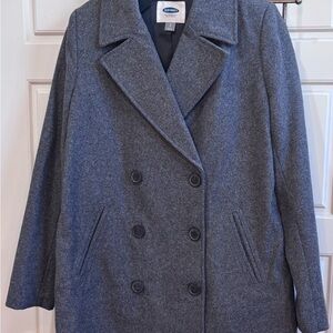 Old Navy Women's Charcoal Gray Double-Breasted Peacoat